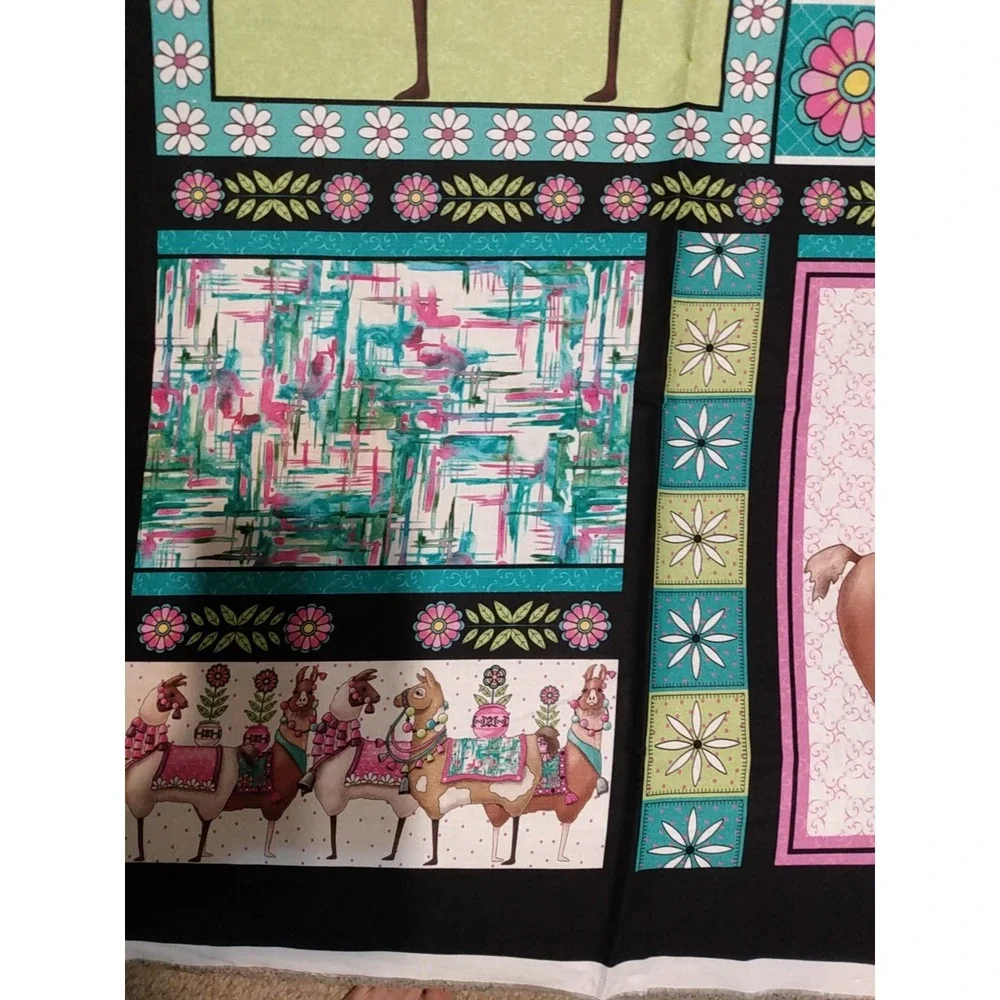 Fiesta Boho - Llama Fabric Panel Bright colors Cut n' sew Desiree's Designs